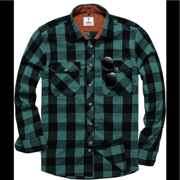 BRAND NEW MENS PLAID FLANNEL REGULAR FIT SHIRT. NWT - Picture 1 of 4